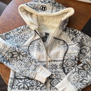 lululemon athletica Gray and White Patterned Hoodie
